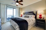 Master bedroom has a king size bed and enjoys access to the beach balcony.